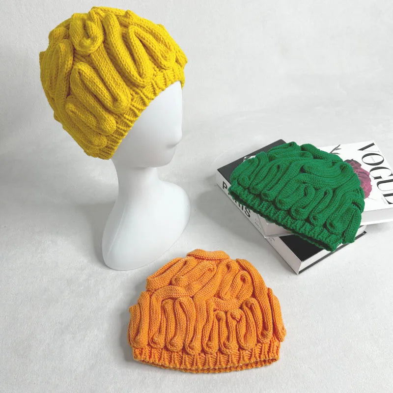 Knitted Warm Brain Hat
